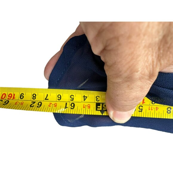 Roiii Women's Sz XL Elegant Navy Blue Chiffon Maxi Dress Cross-Back Straps - Picture 12 of 15